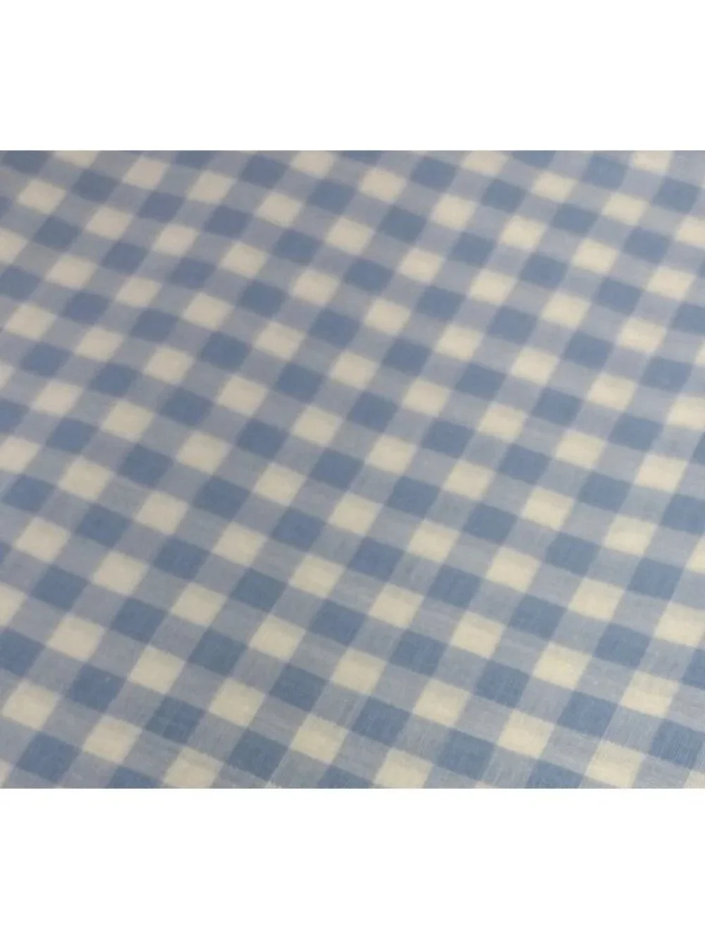 Blue White Gingham Cotton Fabric 1/2 yard x 36